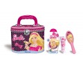 Набор подарочный: шампунь для волос, расческа для волос, гель для тела с блестками, чемоданчик - ADMIRANDA Barbie