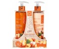 Набор для ухода за кожей рук с ароматом персика и груши: мыло для рук жидкое, лосьон для рук - GRACE COLE Hand Care Duo Peach & Pear